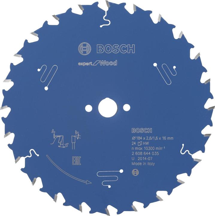 Produktbild Bosch Professional Zubehör Kreissägeblatt Expert for Wood, 184 x 16 x 2,6 mm, 24
