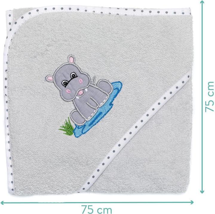 Produktbild Fillikid Kapuzenbadetücher & Handtücher Kapuzentuch mit Nilpferdmotiv auf der Kapuze