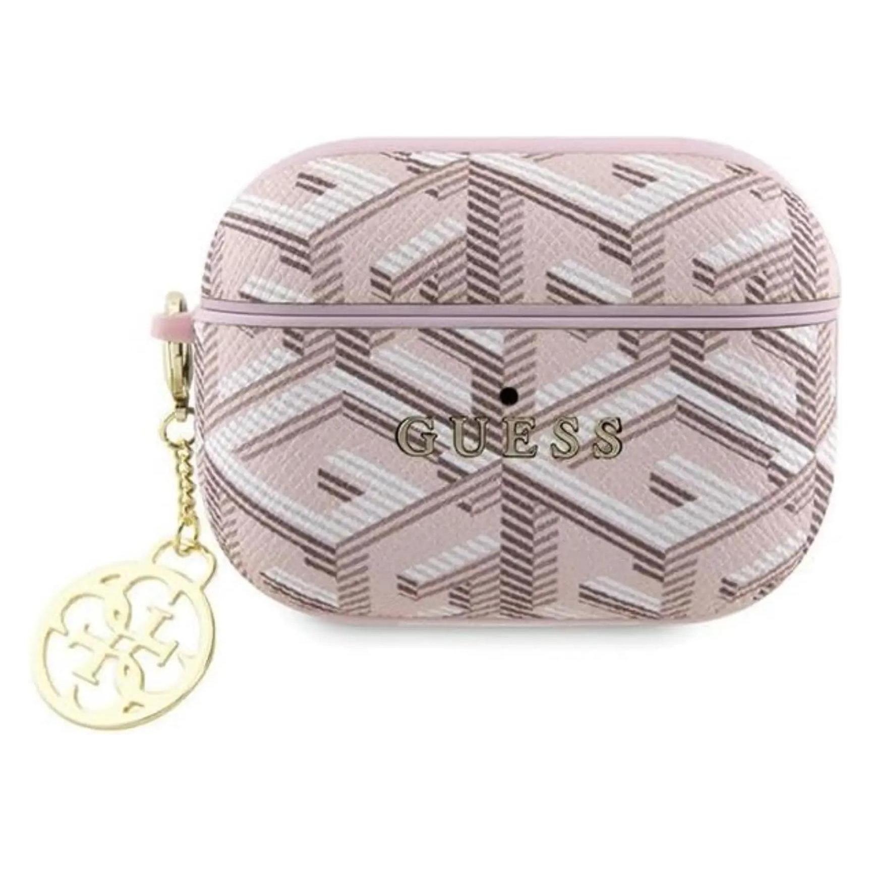 Guess GUAP2PGCE4CP AirPods Pro 2 Cover Różowy/pink GCube Charm (Kopfhörer Hülle), Kopfhörertasche + Schutzhülle, Pink