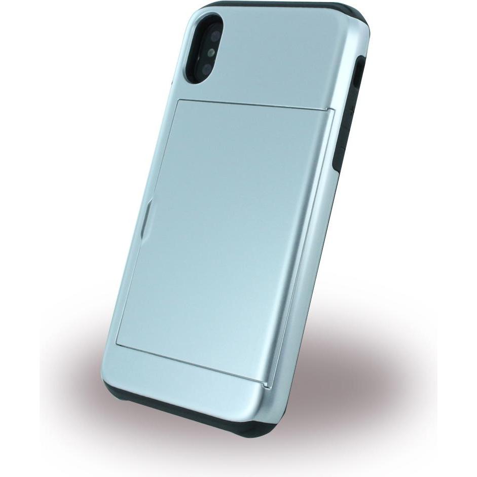 cyoo Slid Style - Karten Fach Hardcover - Apple iPhone X - Silber, Weiteres Smartphone Zubehör, Silber