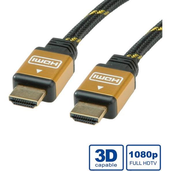 Roline Oro/Nero Hdmi (Typ A) — Hdmi (Typ A) (20 M), Cavo Video,