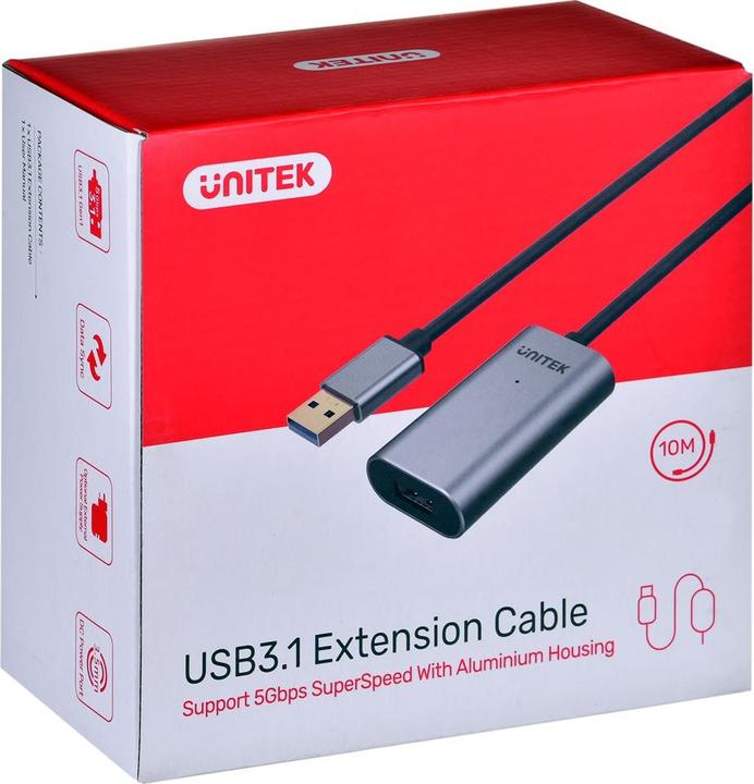 Produktbild Unitek Y-3005 USB Kabel USB 3.2 Gen 1 (3.1 Gen 1) USB A (10 m, USB 3.2 Gen 1)