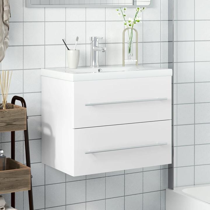 Produktbild vidaXL Waschbeckenunterschrank mit Einbaubecken