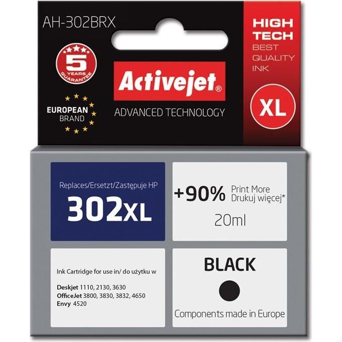 Activejet, Druckerpatrone, Premium AH-302BRX - 20 ml - Schwarz (BK)
