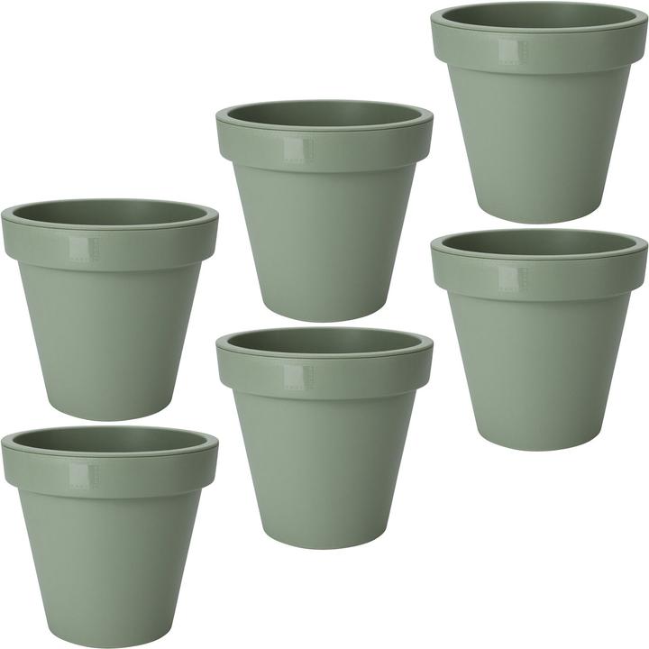 Actual product image ProGarden Blumentopf rund, Pflanztopf aus 100% recyclebarem Kunststoff, Ø 20 cm, 6er-Set