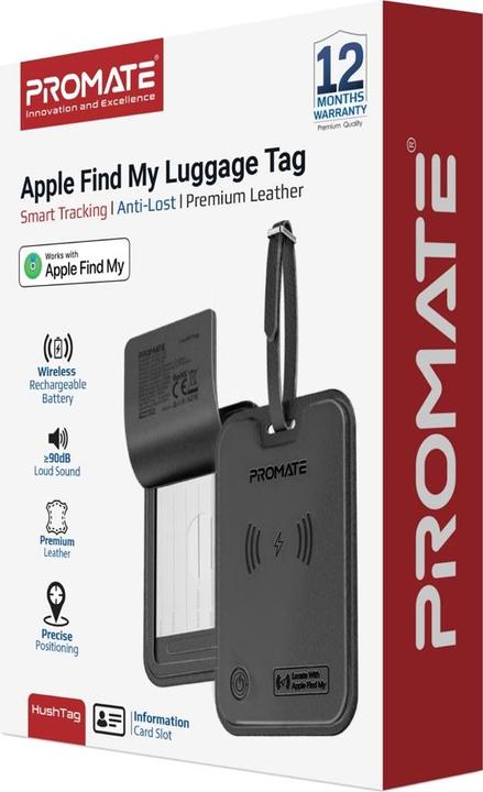 Produktbild ProMate HushTag Black Apple FindMy Gepäckanhänger (Apple)