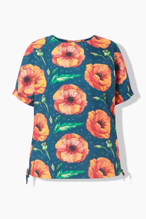 Produktbild Ulla Popken Blusentop, Mohn, Rundhals, Halbarm (54)