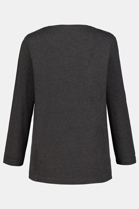 Produktbild Ulla Popken Shirt, V-Ausschnitt, Relaxed, Langarm (68)