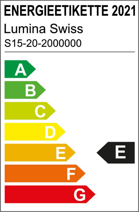 Energie-Label Lumina Swiss LED-Streifen 20m HD Long 700lm/m 3000K 24V IP67 (Warmweiss, 2000 cm, Indoor)