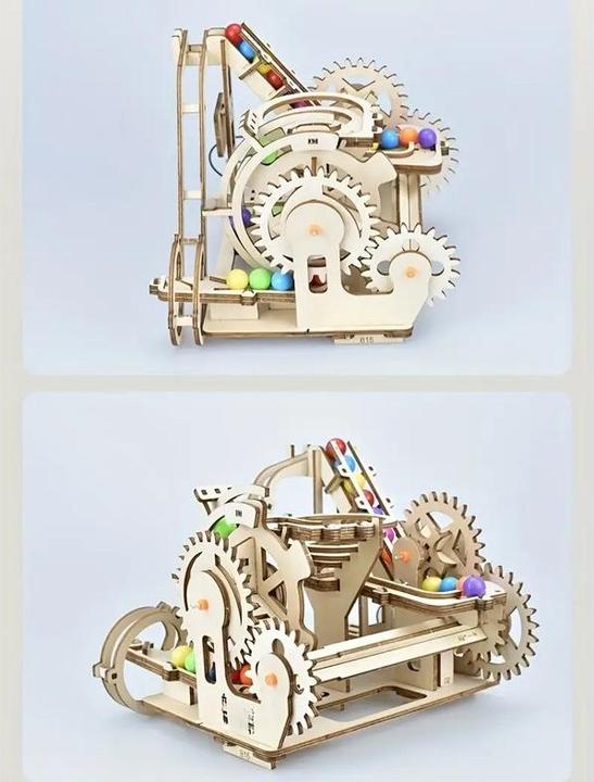 Produktbild The Toy Company 3D Holz Kugelbahn, Murmelbahn Puzzle aus Holz, batteriebetrieben