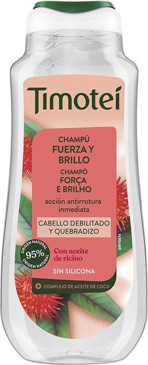 Timotei Strength and Shine Shampoo mit Rizinus- und Kokosöl für schwaches und sprödes Haar, 300 ml (Flüssiges Shampoo, 300 ml)