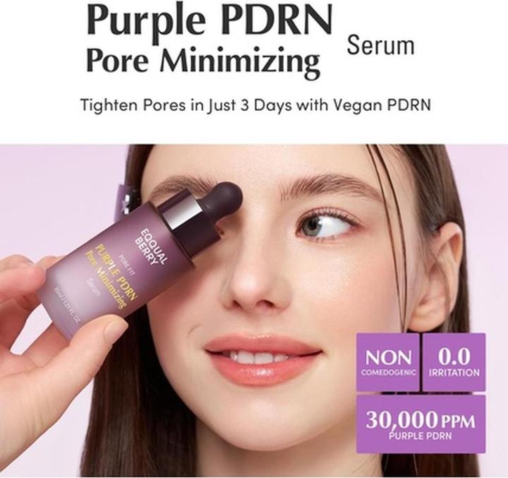 Actual product image Eqqualberry Equalberry Purple PDRN Pore Minimizing Serum with Vegan Collagen & Peptides (30 ml)