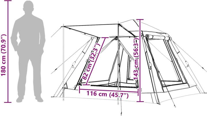 Actual product image vidaXL Campingzelt (4.95 kg, 3 persons)
