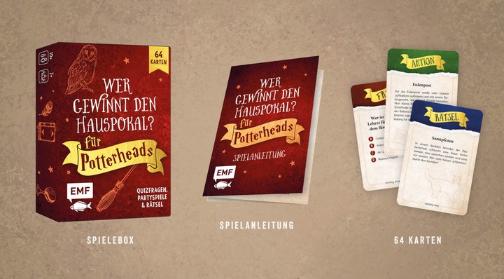 Actual product image Card Box: Who will win the house cup? The party game for all Potterheads (German)