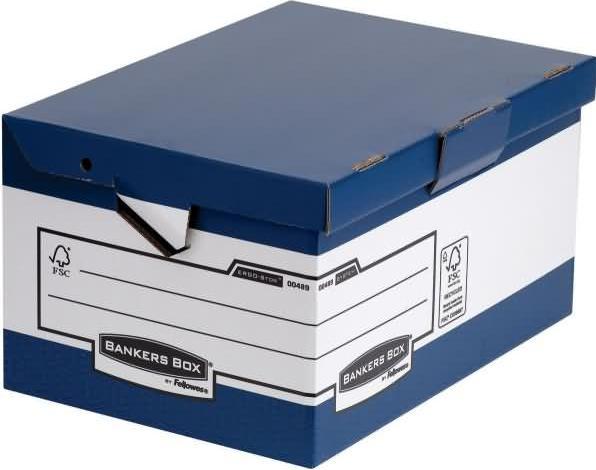Produktbild Fellowes BANKERS BOX SYSTEM Archiv-Klappdeckelbox Maxi ERGO-Stor, blau, aus 100% recyceltem Karton, FSC zerti (38 x 54.5 x 29.5 cm)