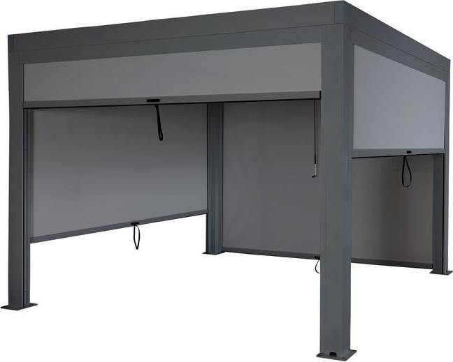Produktbild Mendler Pergola HWC-L46, 11cm-Alu-Gestell, sturmfest 3x3m, anthrazit (300 cm, 300 cm)