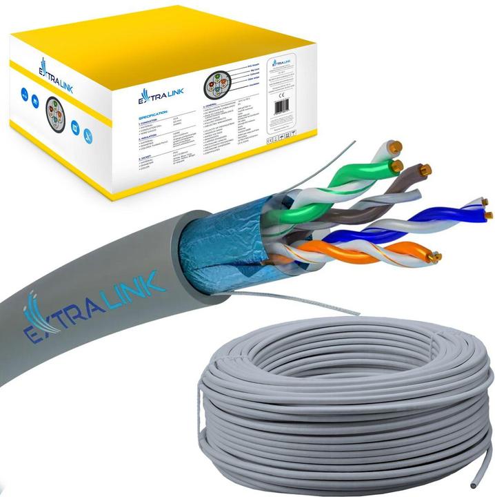 Actual product image Extralink CAT5E FTP (F/UTP) Wewnętrzny | Kabel sieciowy skrętka | 305M (F/UTP, CAT5e, 305 m)