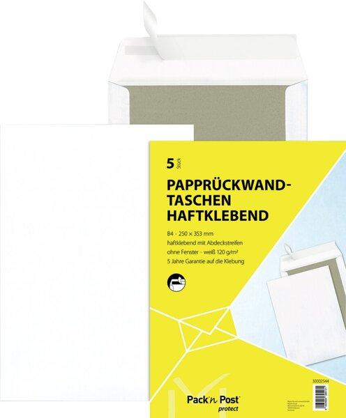 Actual product image Mayer-Network 30002544 Cardboard back pockets B4, without window, 120 gsm, white, 5 pcs. (5 pcs.)