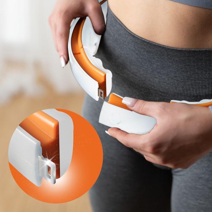 Image du produit HMS Hhm21 Hula Hoop Blanc/Orange Avec Aimants Tpe Patte Et Poids + Compteur (90 cm, 800 g)