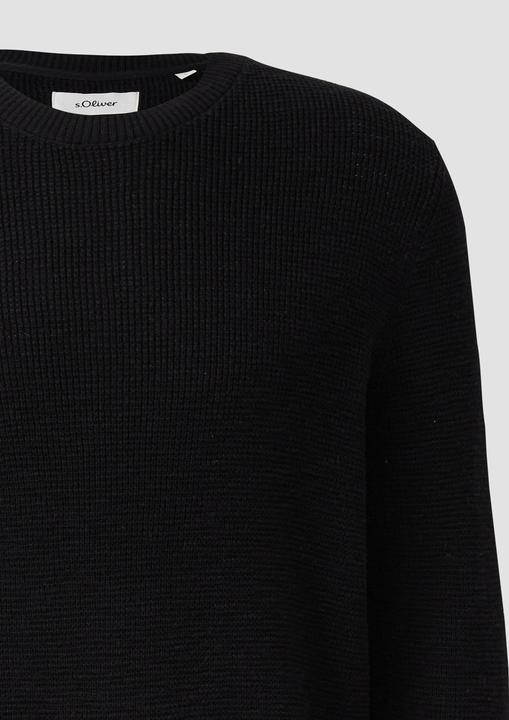 Produktbild s.Oliver Strickpullover Strickpullover mit Crew Neck und Strukturmuster (L)