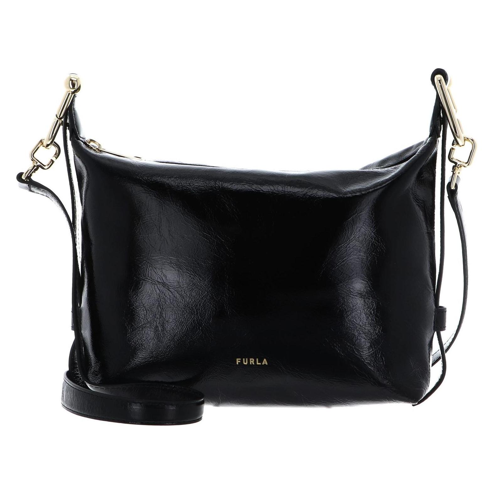 Furla, Damen, Handtasche, Tonie Vernice Venice Hobo Bag, Schwarz