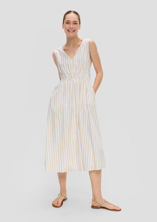 Produktbild S.Oliver Kleid Baumwollkleid mit Metallic-Streifenmuster und Eingrifftaschen (40)