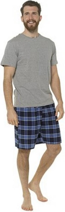Actual product image Foxbury Mens Jersey Checked Short Lounge Set (XXL)