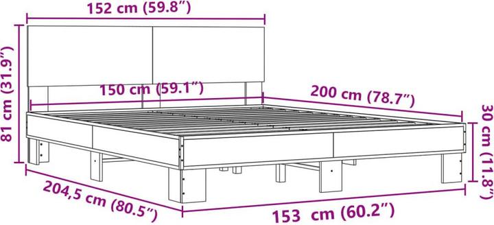 Produktbild vidaXL Bettgestell (150 x 200 cm)