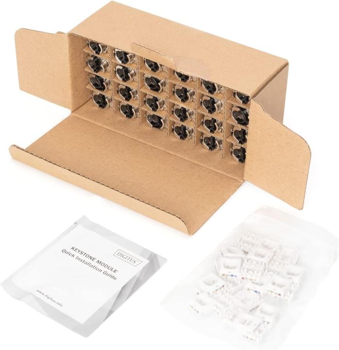Produktbild Digitus CAT 6A Keystone Modul, geschirmt, Set (24 Stück) (Keystone Modul)