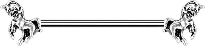 Produktbild Star Piercing Barbell silber Einhorn (Messing, Chirurgenstahl 316L)
