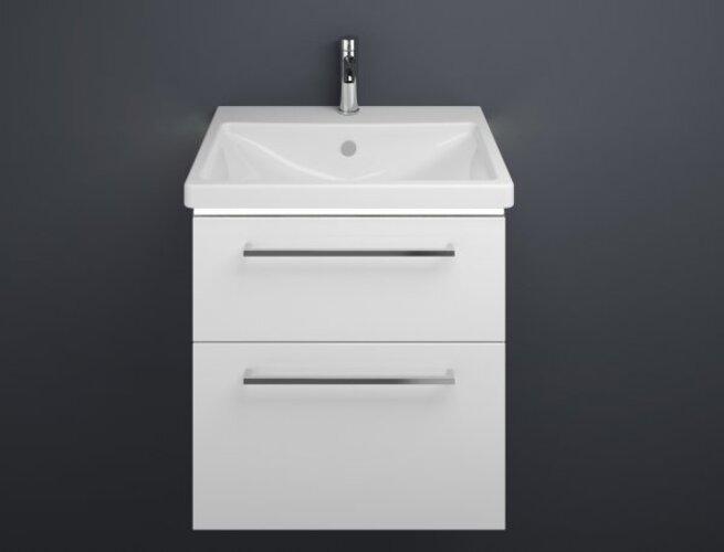 Actual product image burgbad Eqio ceramic vanity unit including vanity unit and LED vanity unit lighting, width 630 mm