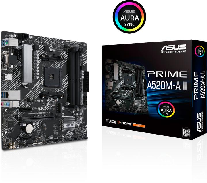 Image du produit ASUS PRIME A520M-A II (AM4, AMD A520, mATX)