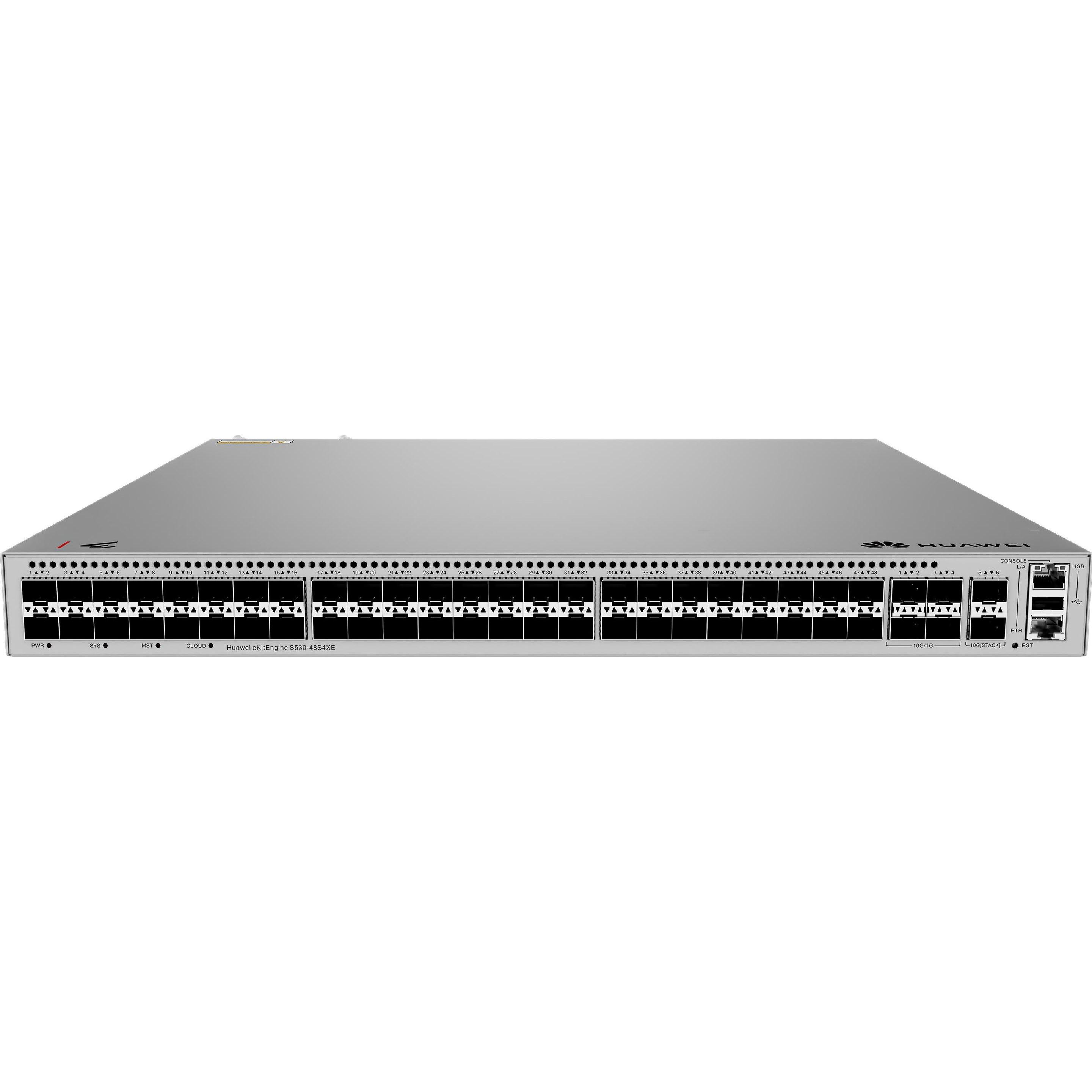 Huawei S530-48S4XE 48xGE SFP ports 4x10GE SFP+ ports 2x12GE stack ports with 1xAC power module eKit 