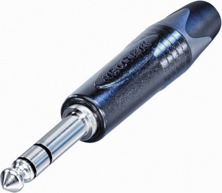 Neutrik Jack connector 6.35 mm male, straight Number of poles: 3 stereo Black NP3X-BAG-CON 1 pc.