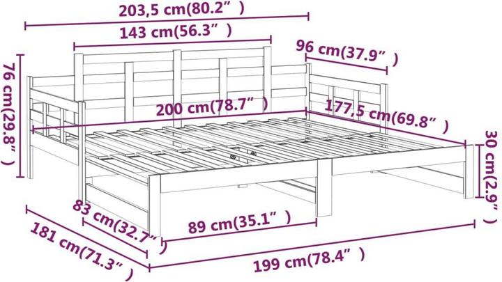 Immagine prodotto vidaXL Tagesbett (90 x 200 cm)