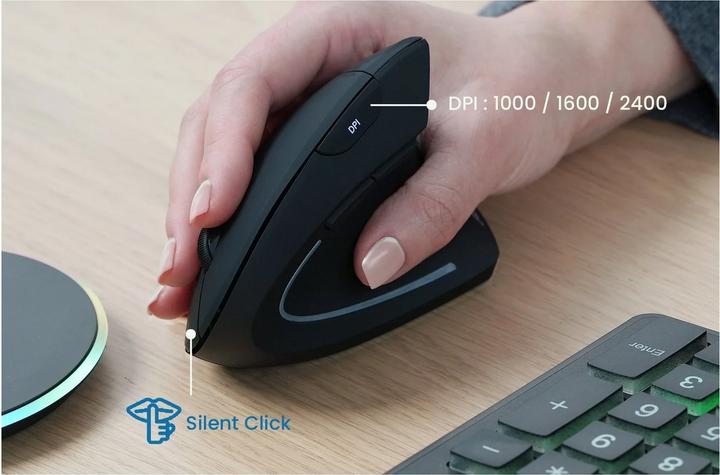 Produktbild Perixx PERIMICE-713RX Kabellose Wiederaufladbare Vertikale Maus, Duo Kabelgebundene Und Kabellose La (Kabelgebunden, Kabellos)