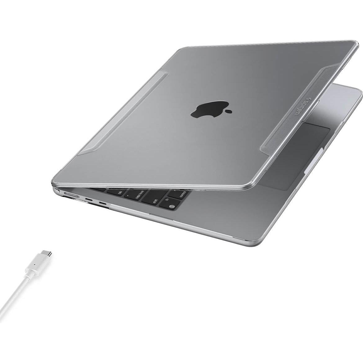 Spigen Sottile Adatto A Macbook Air 13 2022 Crystal Clear (13.60", Apple), Borsa per Notebook, Trasparente