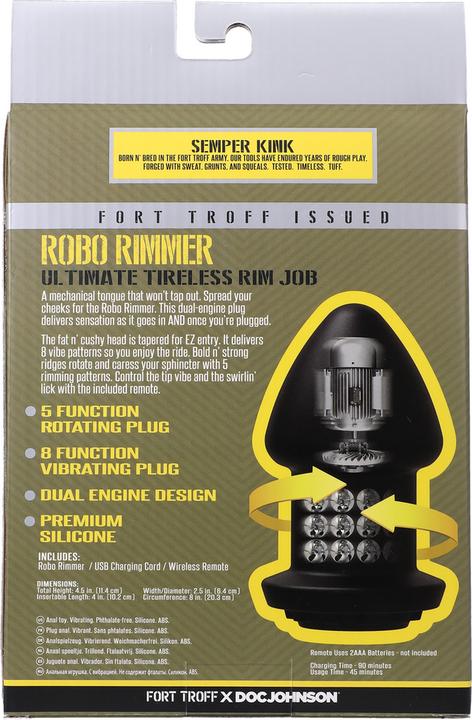 Produktbild Doc Johnson Robo Rimmer X - Vibrating Plug - Black