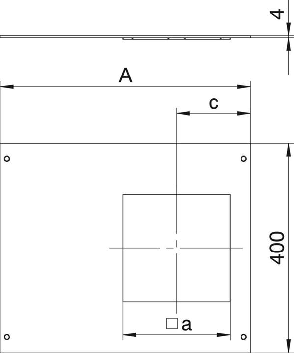 Produktbild OBO Bettermann OBO OKA D 500 4 Montagedeckel fÃ¼r GerÃ¤teeinsatz GES4 400x500x4, St, FS (40 cm)