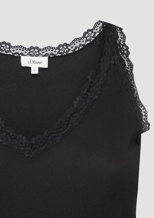 Produktbild s.Oliver Geripptes Tanktop mit Spitze (46)