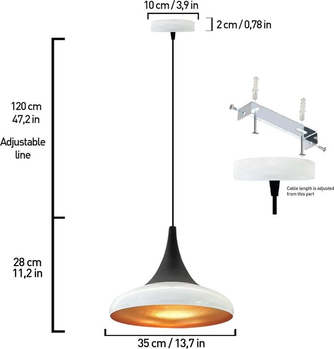 Produktbild Bamyum Paladin Pendelleuchte Weiss (E27)