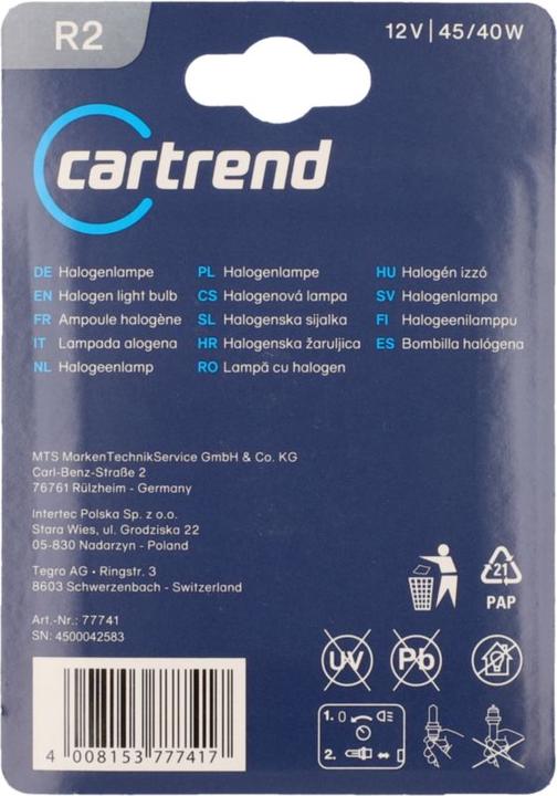 Produktbild Unitec Standard Halogenlampe (R2)