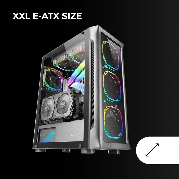 Image du produit Mars Gaming Boitier Grand Tour E-Atx Mc-Neo RGB Avec Panneau Vitré (Noir) (ATX, E-ATX, mATX, Mini-ITX)