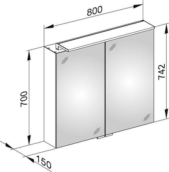 Produktbild Keuco Spiegelschrank ROYAL L1 Vorb 800x742x150mm si-gb-elo A++