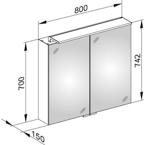 Thumbnail - Keuco, Spiegelschrank, Spiegelschrank ROYAL L1 Vorb 800x742x150mm si-gb-elo A++