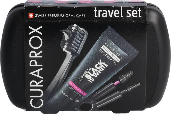 Actual product image Curaprox Display Travel Set Black is White 12 pieces (12 x)