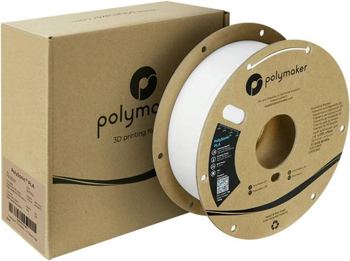 Produktbild Polymaker PolySonic High Speed PLA (PLA, 1.75 mm, 1000 g, Weiss)