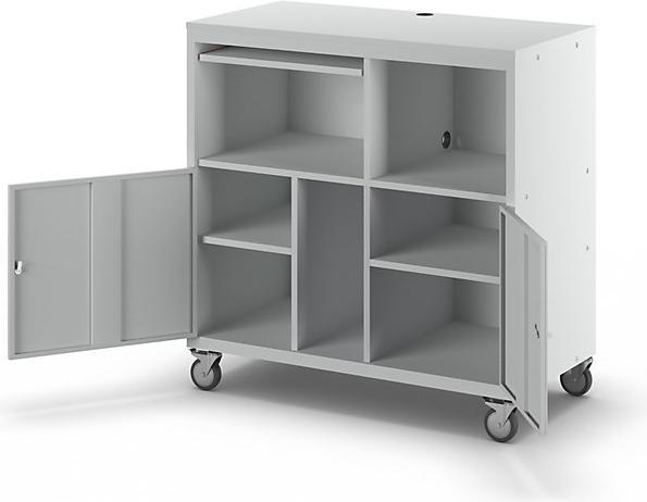 Produktbild eurokraft basic PC-Pult, fahrbar (118 cm, 118.40 cm)