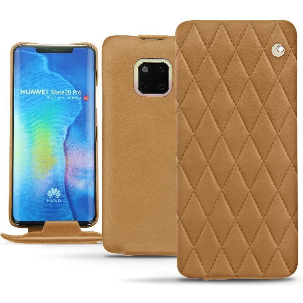 Noreve Lederschutzhülle vertikal (Huawei Mate 20 Pro), Smartphone Hülle, Braun