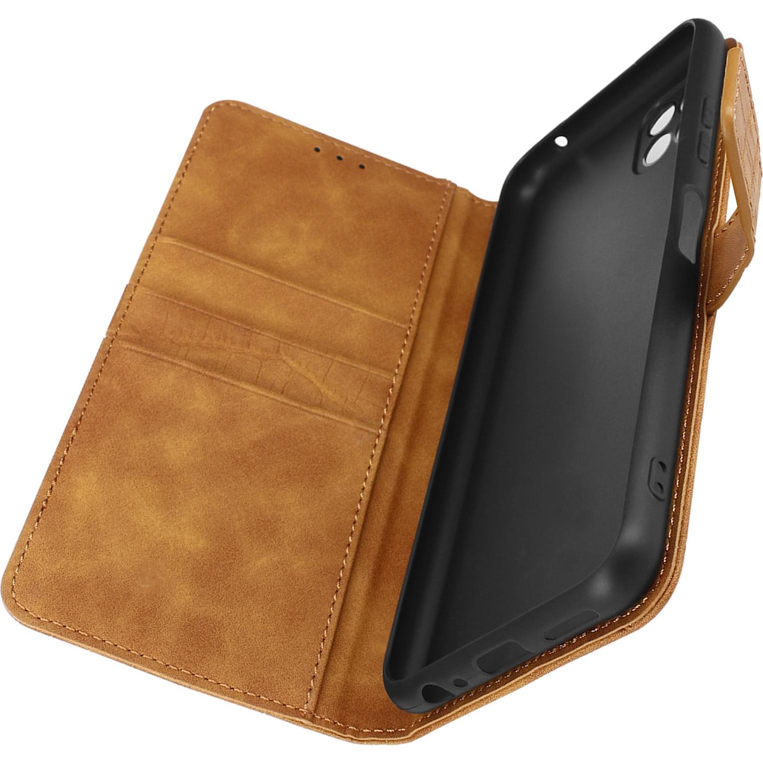 Avizar Croco Series (Samsung Galaxy A22 5G), Smartphone Hülle, Braun